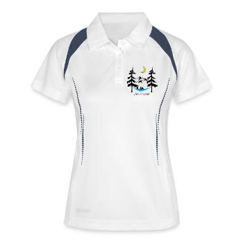 Conception ludique de lune souriante nocturne - Polo respirant Femme - blanc/marine - Devant