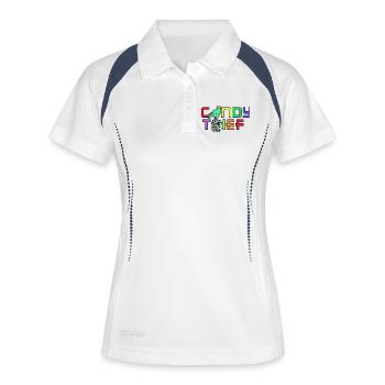 Süß Bonbon Süßigkeiten Nachspeise Statement - Frauen Polo atmungsaktiv - Weiß/Navy - Vorne