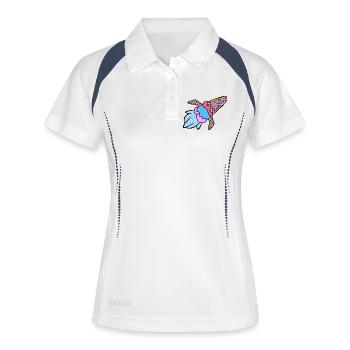 Eis Nachspeise Donut Süßigkeiten Lecker Naschen - Frauen Polo atmungsaktiv - Weiß/Navy - Vorne