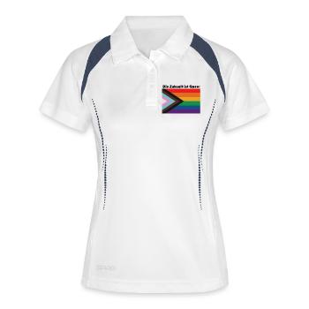 Die Zukunft ist Queer Pride - Frauen Polo atmungsaktiv - Weiß/Navy - Vorne