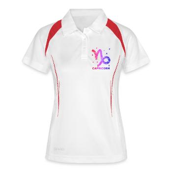 Starry Saying Star Interprétation Horoscope Capricorne - Polo respirant Femme - blanc/marine - Devant