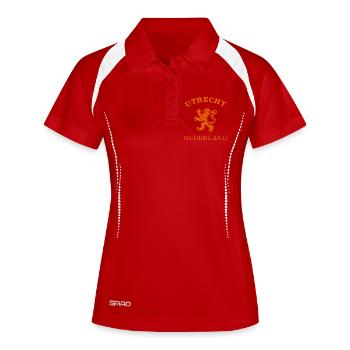 UTRECHT Nederland Niederlande Netherlands - Frauen Polo atmungsaktiv - Weiß/Navy - Vorne