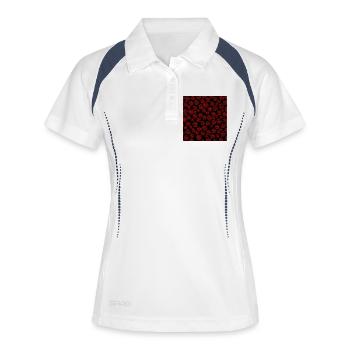 Pentagram muster, okkultistisch, gothic design - Frauen Polo atmungsaktiv - Weiß/Navy - Vorne