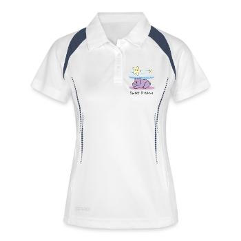 Süßer Teddybär - Frauen Polo atmungsaktiv - Weiß/Navy - Vorne