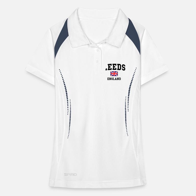 Conception du drapeau de Leeds, Angleterre Polo respirant Femme