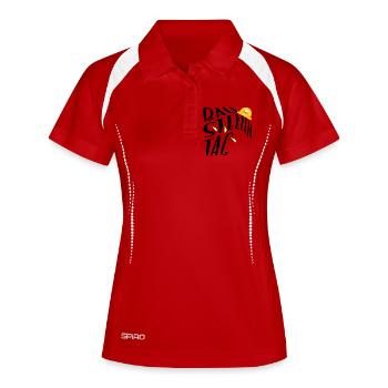 Baustellentag - BAUHERR - NEUBAU HAUSBAU - Frauen Polo atmungsaktiv - Weiß/Navy - Vorne