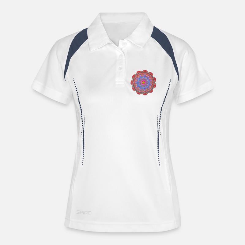 Circle Mandala Color Explosion - Women's Polo breathable - white/navy