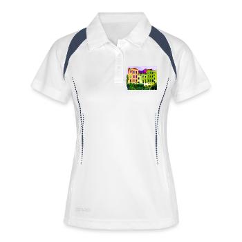 Picture by type of "Hundertwasser" picture houses - Women's Polo breathable - white/navy - Front