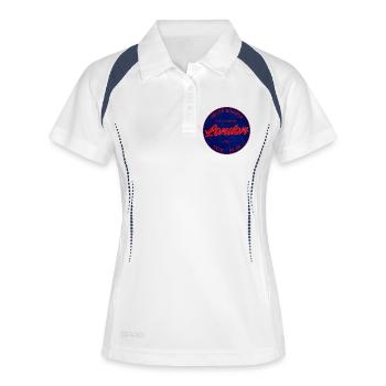 London England UK - Women's Polo breathable - white/navy - Front