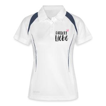 Ballett Liebe Ballerina Balletttänzerin Geschenk - Frauen Polo atmungsaktiv - Weiß/Navy - Vorne