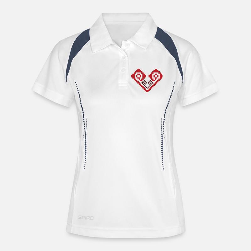 2 Hearts - Women's Polo breathable - white/navy