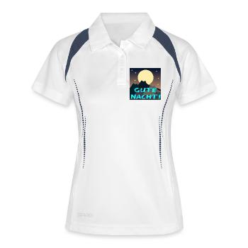 Gute Nacht - KATZEN BERGLANDSCHAFT - NATUR - Frauen Polo atmungsaktiv - Weiß/Navy - Vorne