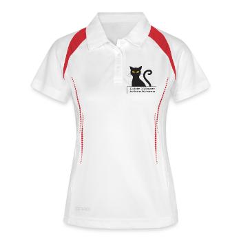 Echte Männer haben Katzen - Frauen Polo atmungsaktiv - Weiß/Navy - Vorne