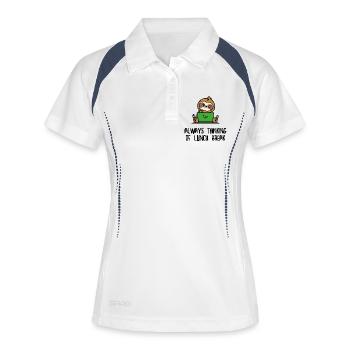 Lazy Animal Mammal Humorous Sloth Statement - Polo respirant Femme - blanc/marine - Devant