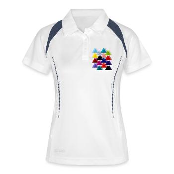 Triangles doubles - Polo respirant Femme - blanc/marine - Devant