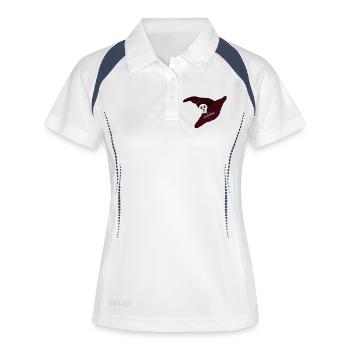 Hexenhut, Halloween Outfit, für mama - Frauen Polo atmungsaktiv - Weiß/Navy - Vorne