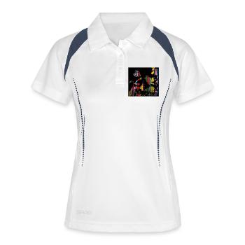 Kolibri - Frauen Polo atmungsaktiv - Weiß/Navy - Vorne