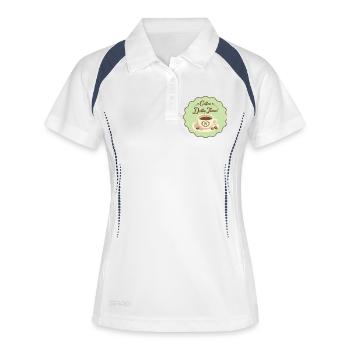 Coffee Date Time - Frauen Polo atmungsaktiv - Weiß/Navy - Vorne
