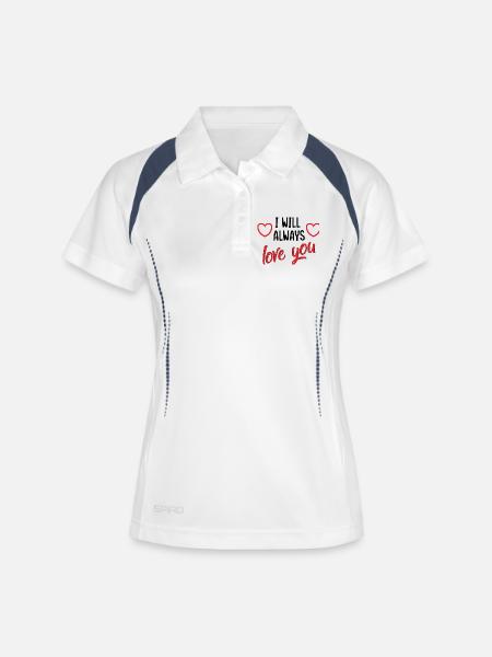 I will always love you - love illustration - Women's Polo breathable - white/navy
