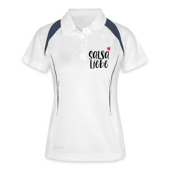 Salsa Liebe! Tänzerin Tänzer tanzen Geschenk - Frauen Polo atmungsaktiv - Weiß/Navy - Vorne