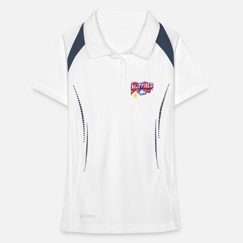 Design de drapeau graffiti des Philippines Polo respirant Femme