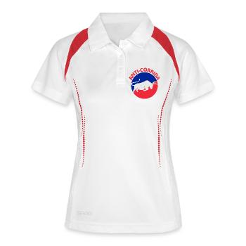 corrida, anti-corrida - Polo respirant Femme - blanc/marine - Devant