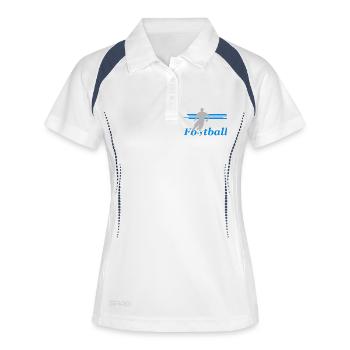Fußball - Frauen Polo atmungsaktiv - Weiß/Navy - Vorne
