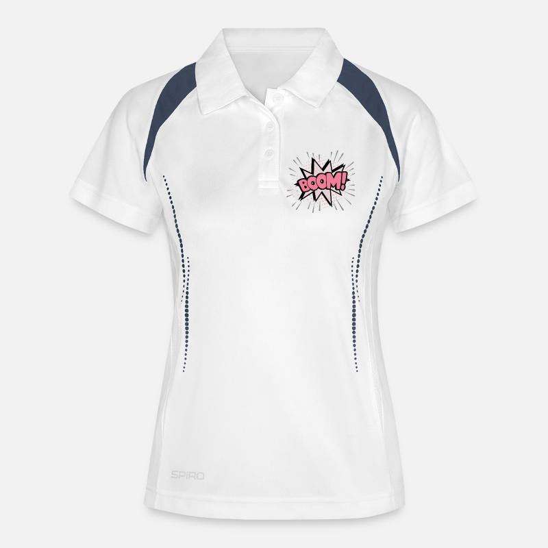 Boom pink - Women's Polo breathable - white/navy