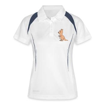 Kangourou - Polo respirant Femme - blanc/marine - Devant