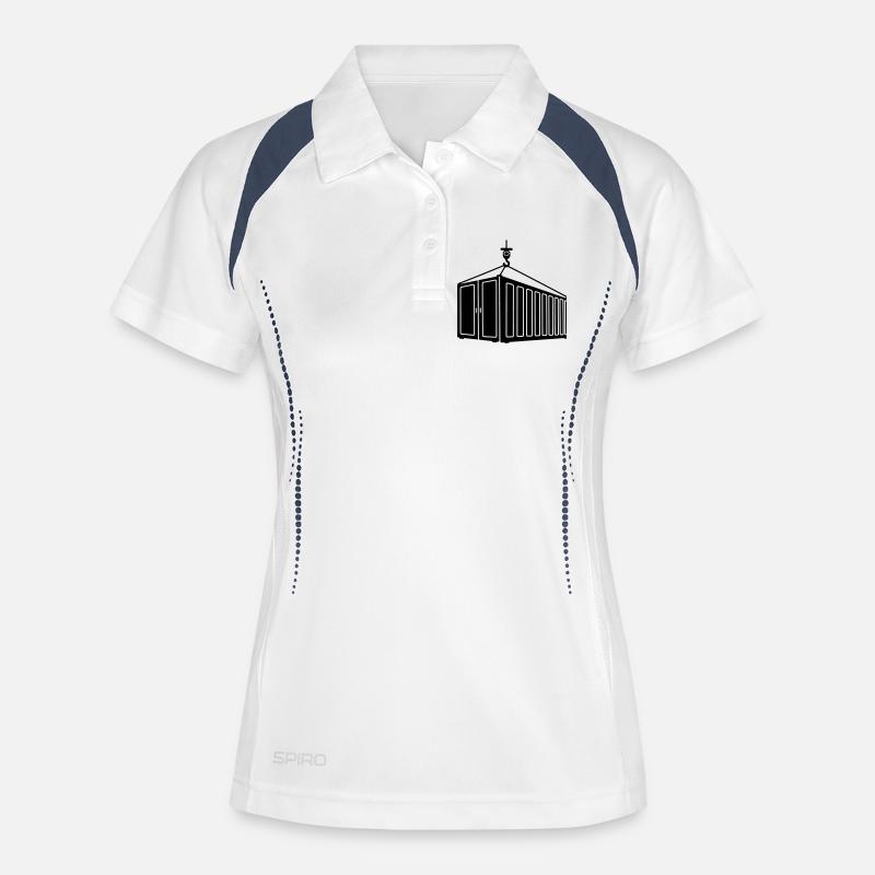 Sea container on hook crane logo - Women's Polo breathable - white/navy