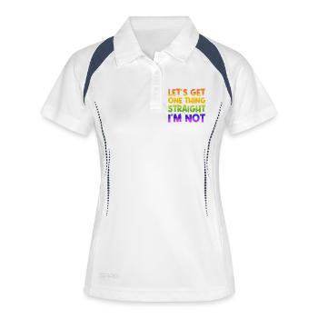 Humorvoll Statement Homosexuell Lgbt Lesbisch - Frauen Polo atmungsaktiv - Weiß/Navy - Vorne