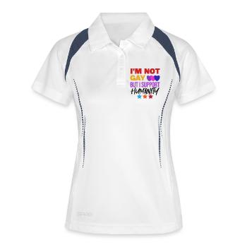 Déclaration d’égalité gay LGBT Sexualité - Polo respirant Femme - blanc/marine - Devant