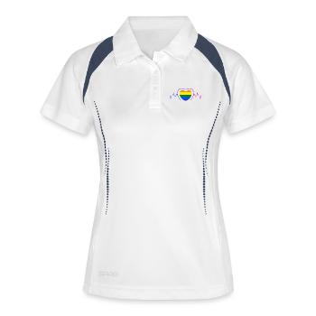 Lgbt Herz Pride Gay Homo Sexualität Menschenrechte - Frauen Polo atmungsaktiv - Weiß/Navy - Vorne