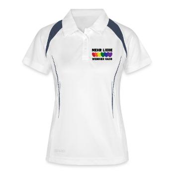 Lgbt Gleichberechtigung Statement Homosexuell Herz - Frauen Polo atmungsaktiv - Weiß/Navy - Vorne