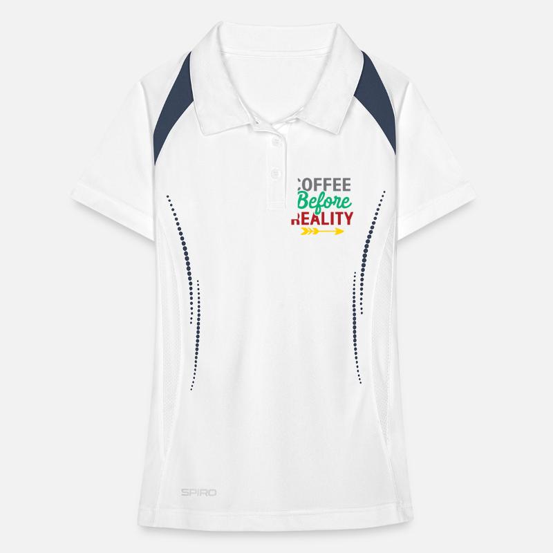 Kaffee vor der Realität Frauen Polo atmungsaktiv