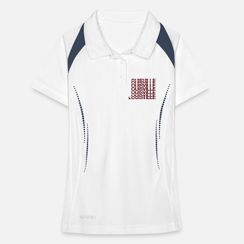 Louisville Grid Neon Typeface Women's Polo breathable