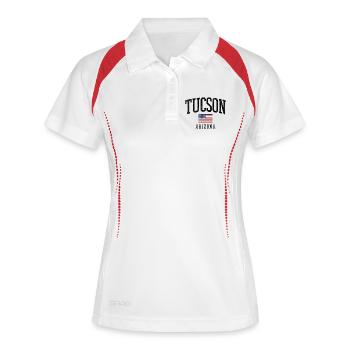 Tucson Arizona USA Design mit Flagge - Frauen Polo atmungsaktiv - Weiß/Navy - Vorne