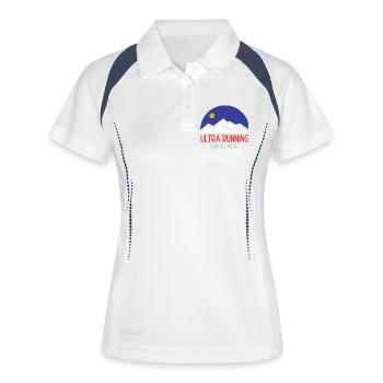 Ultra Running – Laufen Sie die ganze Nacht - Frauen Polo atmungsaktiv - Weiß/Navy - Vorne