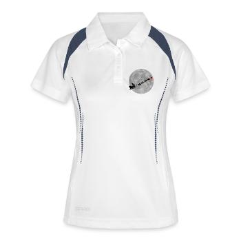 Angelnder Weihnachtsmann - Frauen Polo atmungsaktiv - Weiß/Navy - Vorne