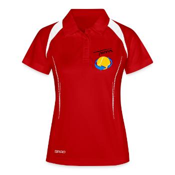 Tennis - Frauen Polo atmungsaktiv - Weiß/Navy - Vorne
