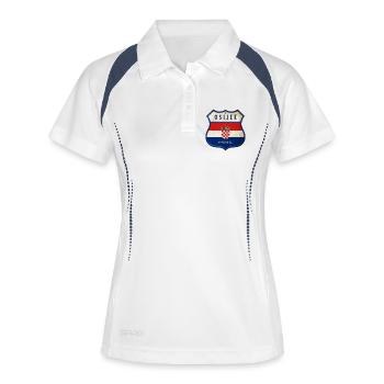 Osijek Croatia flag coat of arms design - Women's Polo breathable - white/navy - Front