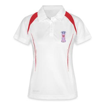 i - Frauen Polo atmungsaktiv - Weiß/Navy - Vorne