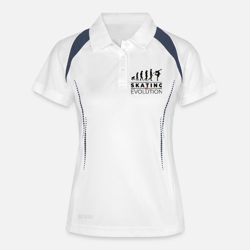 Skating is evolution - Message Humor Parody - Women's Polo breathable - white/navy