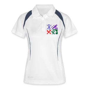 Construction worker tool color - Women's Polo breathable - white/navy - Front