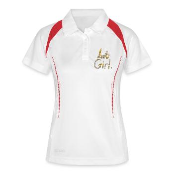 FILLE CHAUDE - Polo respirant Femme - blanc/marine - Devant