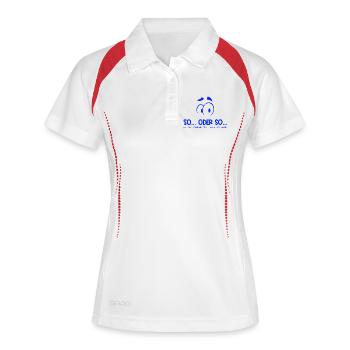So...Oder So: Hässlicher Vogel - Blau - Frauen Polo atmungsaktiv - Weiß/Navy - Vorne