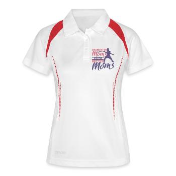 Funny Badminton Mother - Women's Polo breathable - white/navy - Front