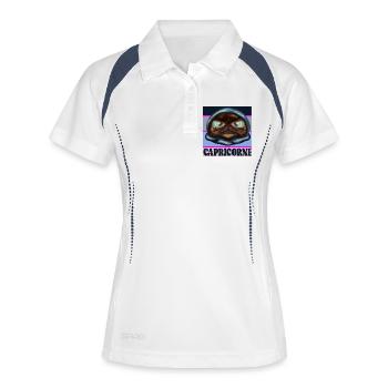 CAPRICORNE - Signe du zodiaque Capricorne - CHATS - Polo respirant Femme - blanc/marine - Devant