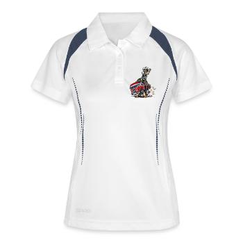 Feuerwehr Brandschutz Feuerwehrauto Lebensretter - Frauen Polo atmungsaktiv - Weiß/Navy - Vorne