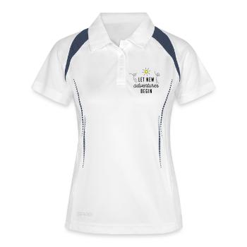 Aventure ou nouveau départ - Polo respirant Femme - blanc/marine - Devant